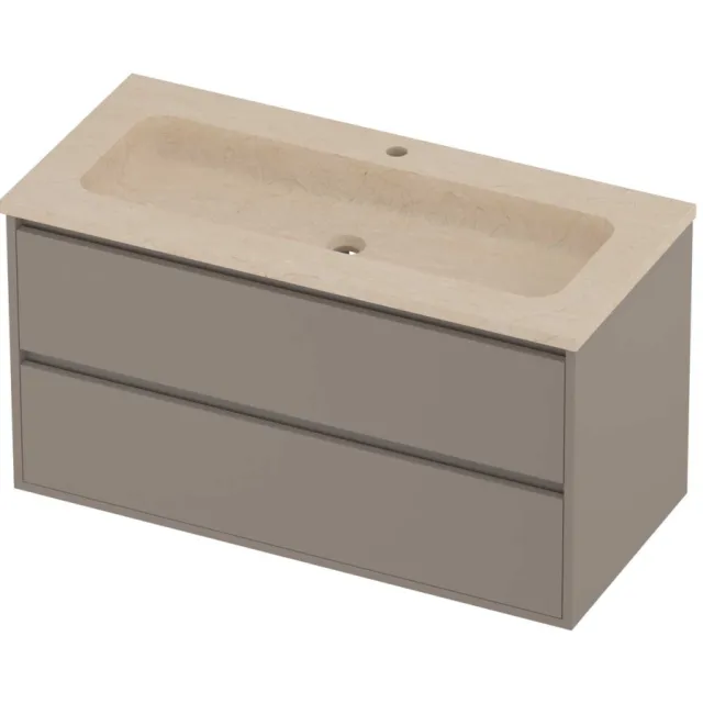 Proline Rollo Badmeubelset Hardsteen Elegant 1 Gat 100x46x54 cm Sand Stone Clay Beige