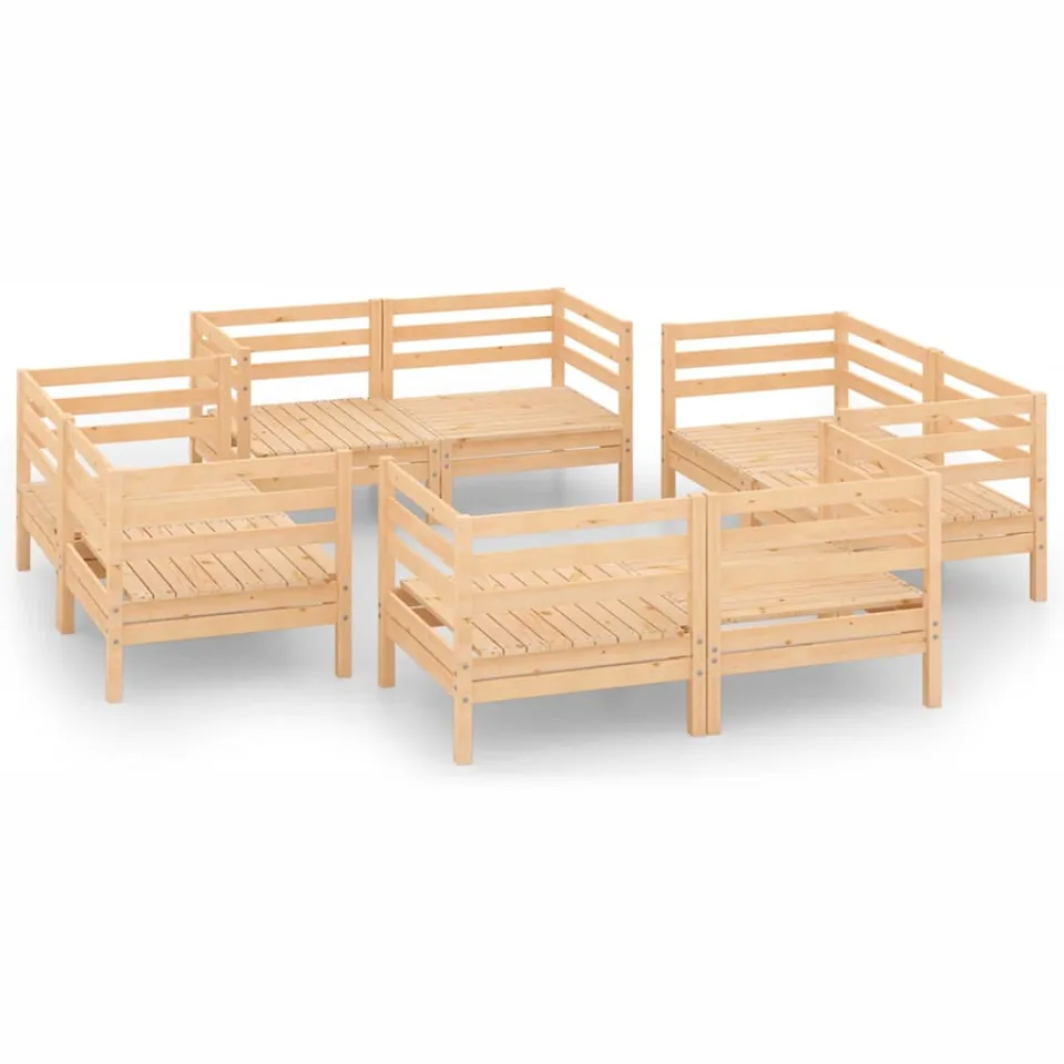 vidaXL 8-delige Loungeset massief grenenhout bruin, foto 3