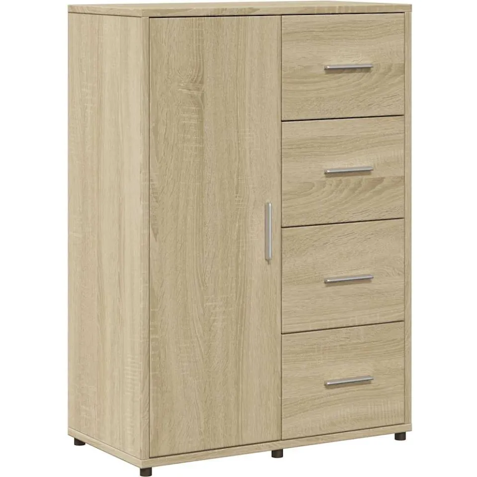vidaXL Dressoirs 2 st 60x31x84 cm bewerkt hout sonoma eikenkleurig, foto 4