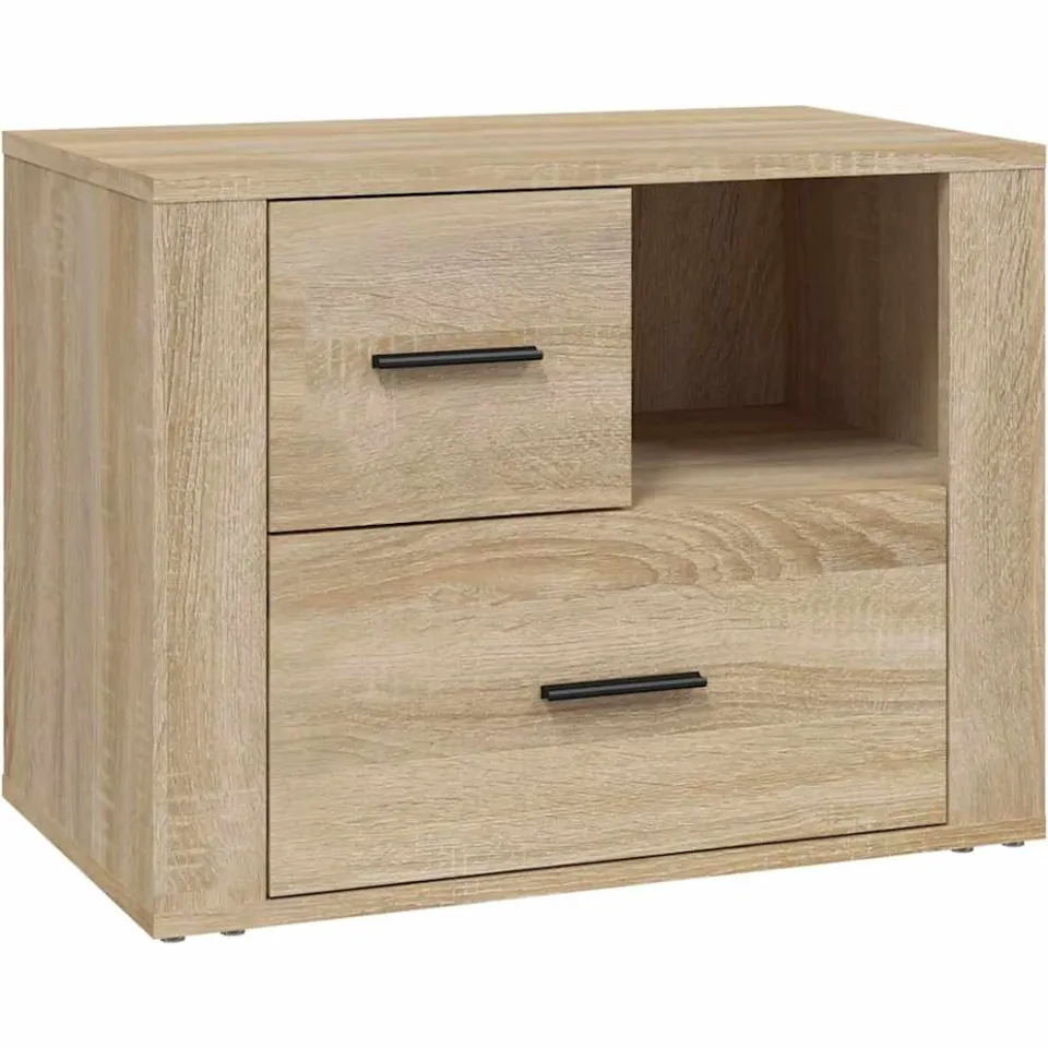 vidaXL Nachtkastje 60x36x45 cm bewerkt hout sonoma eikenkleurig, foto 4