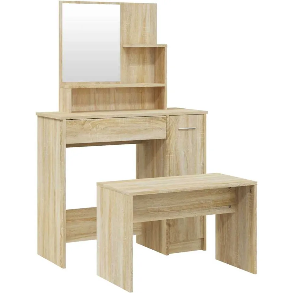 vidaXL Kaptafelset 86,5x35x136 cm sonoma eikenkleurig, foto 3