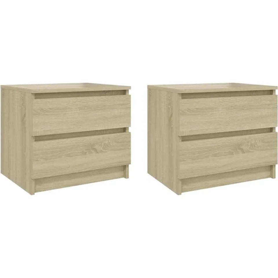 vidaXL Nachtkastjes 2 st 50x39x43,5 cm bewerkt hout sonoma eikenkleur, foto 3