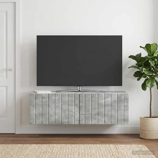 vidaXL Wandbeugel TV-kast 98 x 31 x 30 cm Betongrijs Bewerkt hout