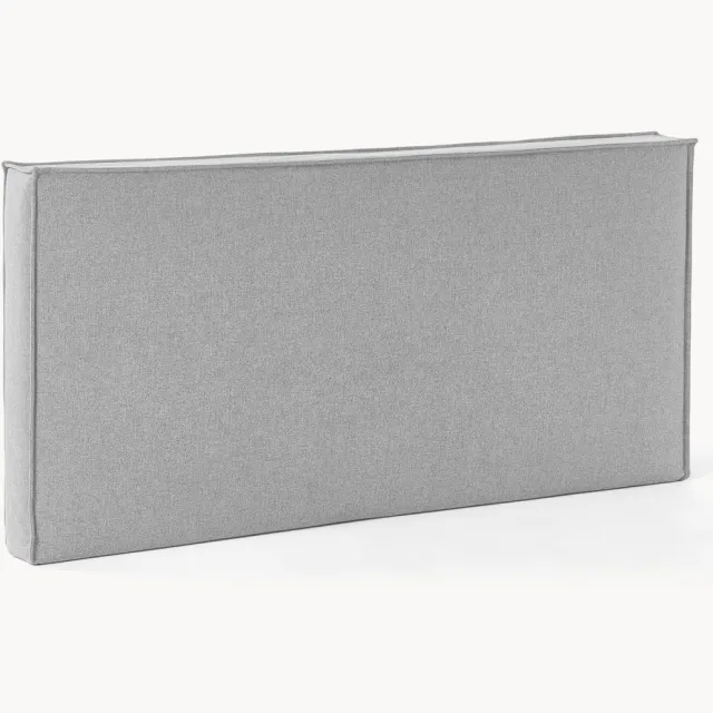 Westwing Collection Gestoffeerd hoofdbord Kamila, voor wandmontage Grijs