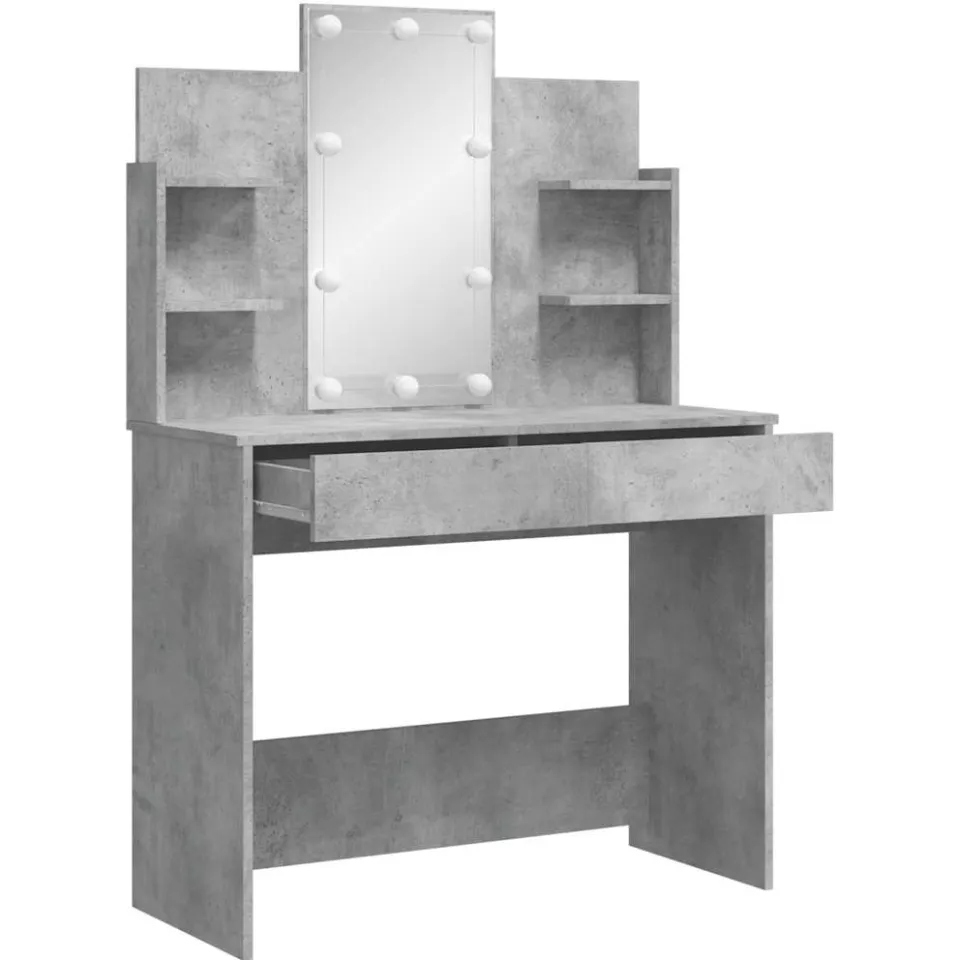 vidaXL Kaptafel met LED-verlichting 96x40x142 cm betongrijs grijs, foto 3