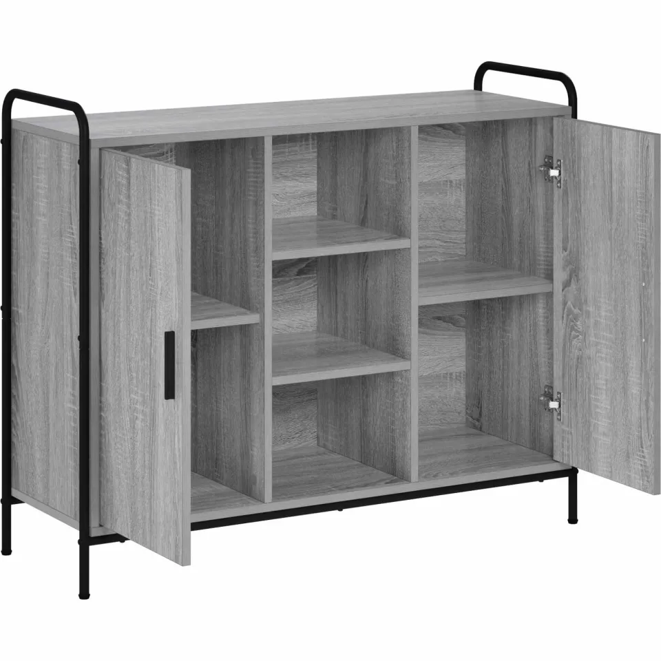vidaXL Dressoir Grijs Sonoma 97 x 33 x 81 cm Bewerkt hout
