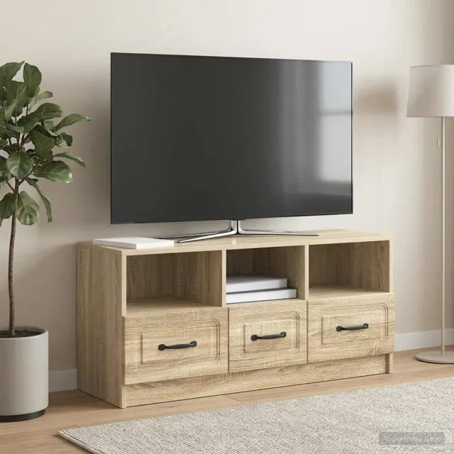 vidaXL TV-kast met lade Sonoma Eiken 102 x 34,5 x 47 cm Bewerkt hout, foto 2