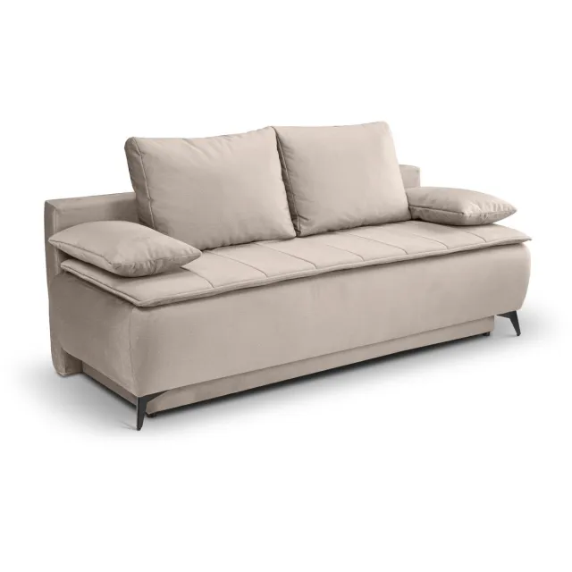 Furnilux Sendi sofa bed 2 zits beige | Luxe velour sofa bed blanc