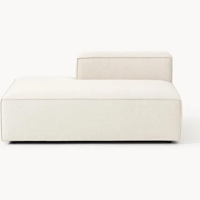 Westwing Collection Chaise longue module Lennon van linnenmix Beige