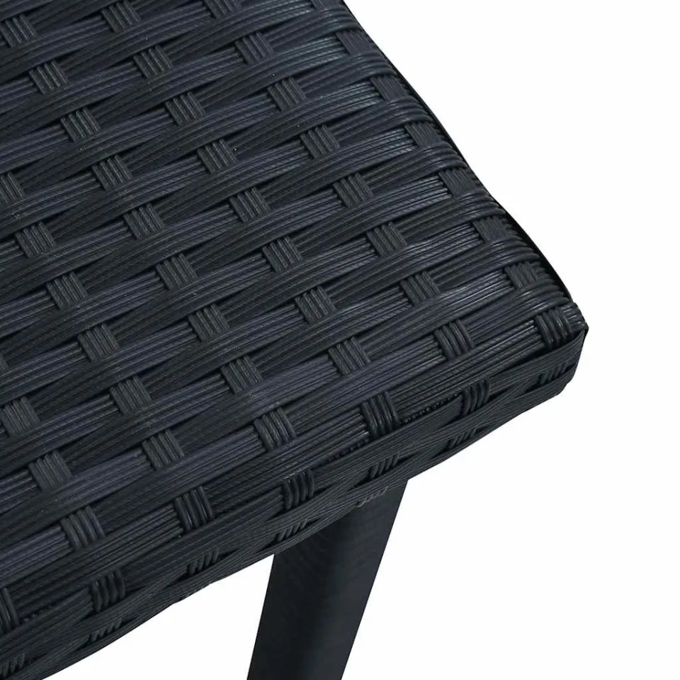 vidaXL Tuintheetafel 40x40x40 cm poly rattan zwart, foto 4
