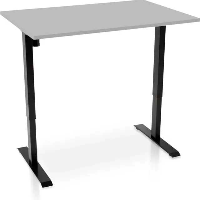 Multi Ratio Zit-sta bureau elektrisch verstelbaar - MRC EASY | 120 x 80 cm | inclusief stekkerdoos en kabelklemmen | frame zwart - blad grijs Zwart frame