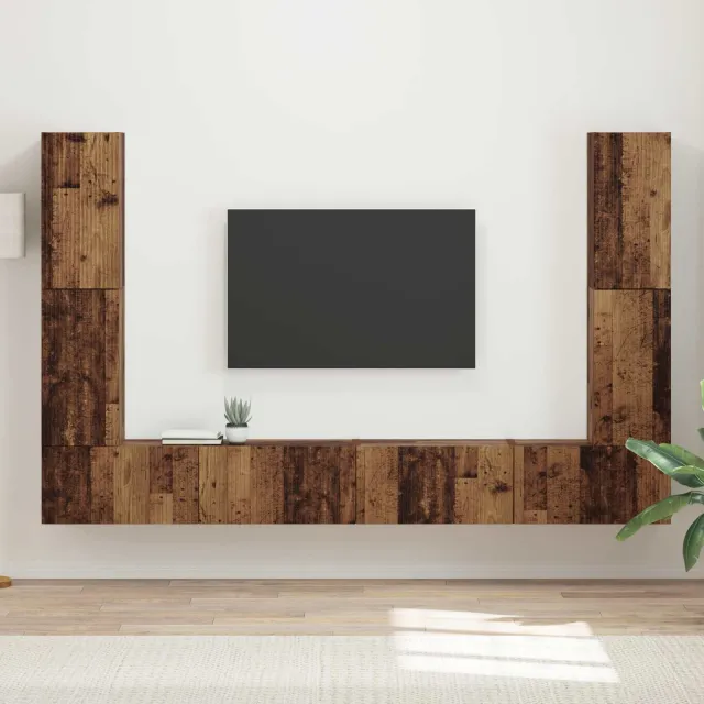 vidaXL Tv-meubelset 8 st 31 x 30 x 60 cm Oud Hout Bruin