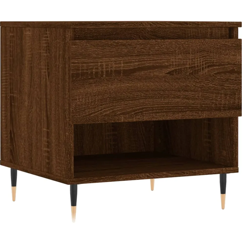 vidaXL Salontafels 2 st 50x46x50 cm bewerkt hout bruin eikenkleur