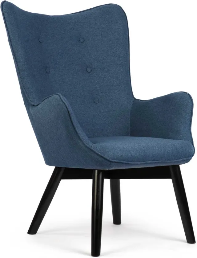 Sofotel Noorse blauwe fauteuil met voetenbank