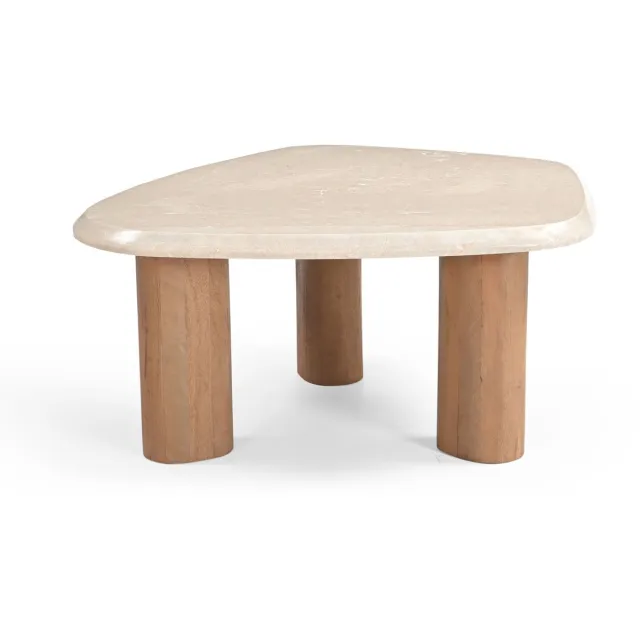 Starfurn Salontafel Nuvé - Organisch Hout/Marmer - 84x75x35cm Naturel