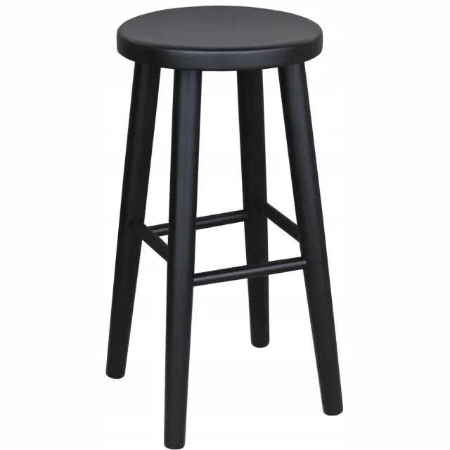Metdrew Zwarte Houten Bar Kruk 60cm - Massief Beukenhout Black