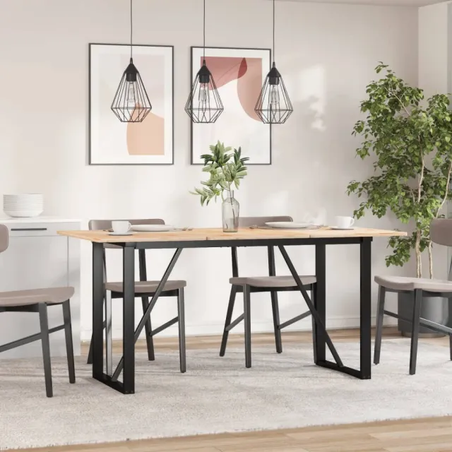 vidaXL Eettafelpoten O-frame 140x60x73 cm staal Zwart