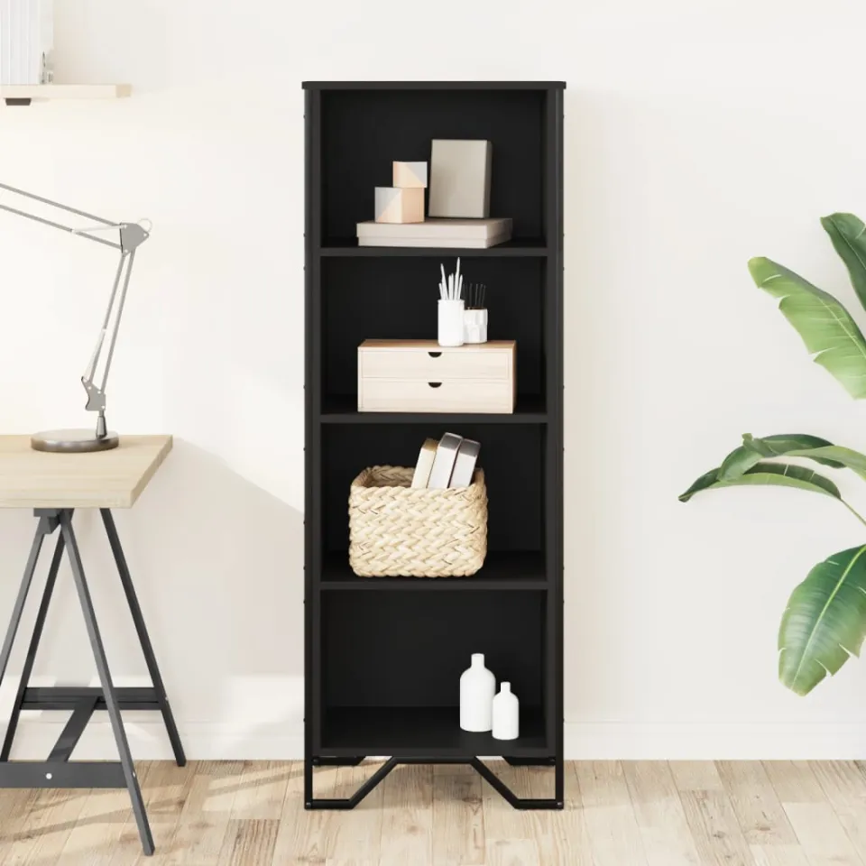 vidaXL Boekenkast 50x31x137,5 cm bewerkt hout zwart, foto 2