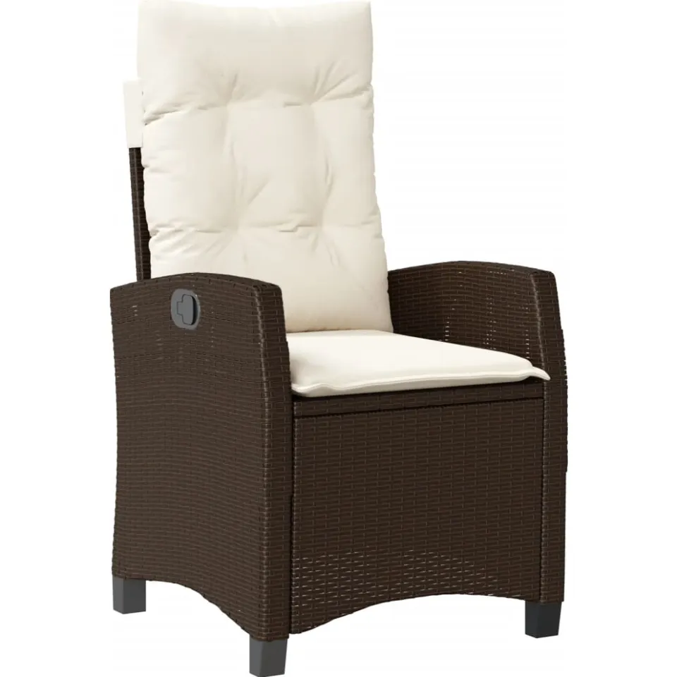 vidaXL 5-delige Tuinset met kussens poly rattan bruin, foto 3