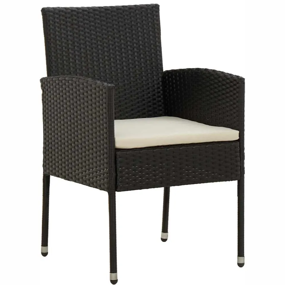 vidaXL 5-delige Tuinset poly rattan zwart, foto 3