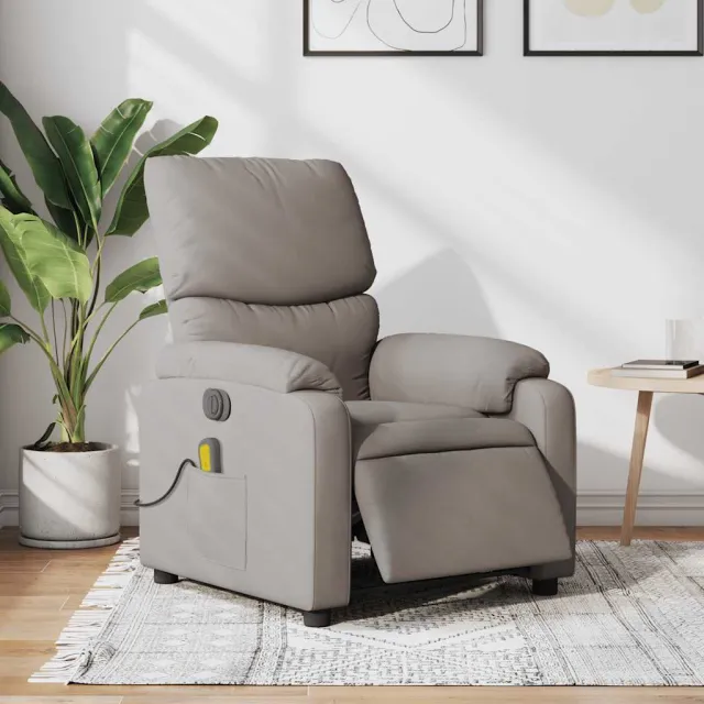 vidaXL Massagestoel elektrisch verstelbaar stof taupe