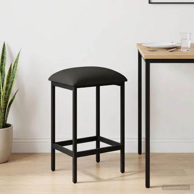 vidaXL Barkruk Donkergrijs 40 x 32 x 64 cm Bewerkt hout, foto 2