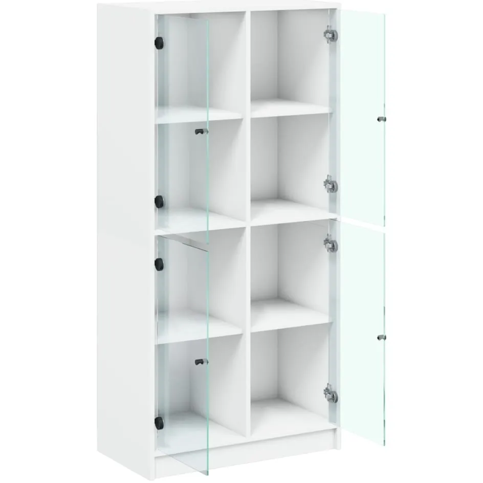vidaXL Hoge kast met deuren 68x37x142 cm bewerkt hout wit, foto 4