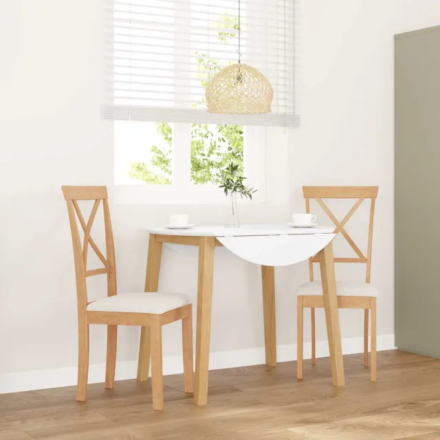 vidaXL Eetkamerstoelen met kussens 2 st massief hout rubber bruin, foto 2