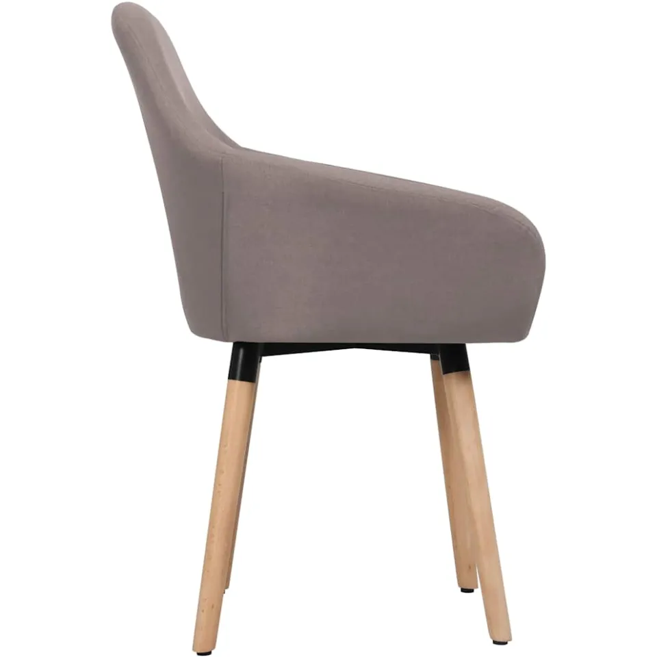 vidaXL Eetkamerstoelen draaibaar 2 st stof taupe, foto 4