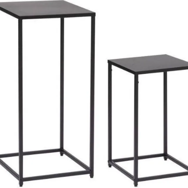 Atmosphera Créateur d'intérieur® Bijzettafels Industrieel - Zwart - Metaal - Set van 2