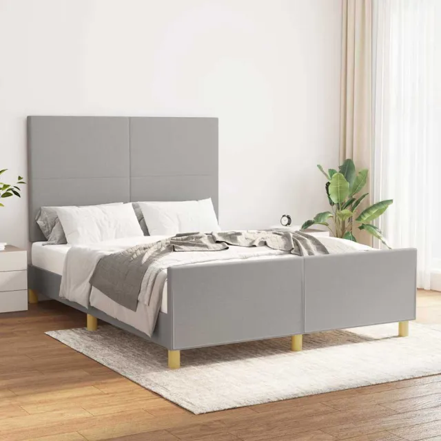vidaXL Bedframe zonder matras stof lichtgrijs 140x200 cm