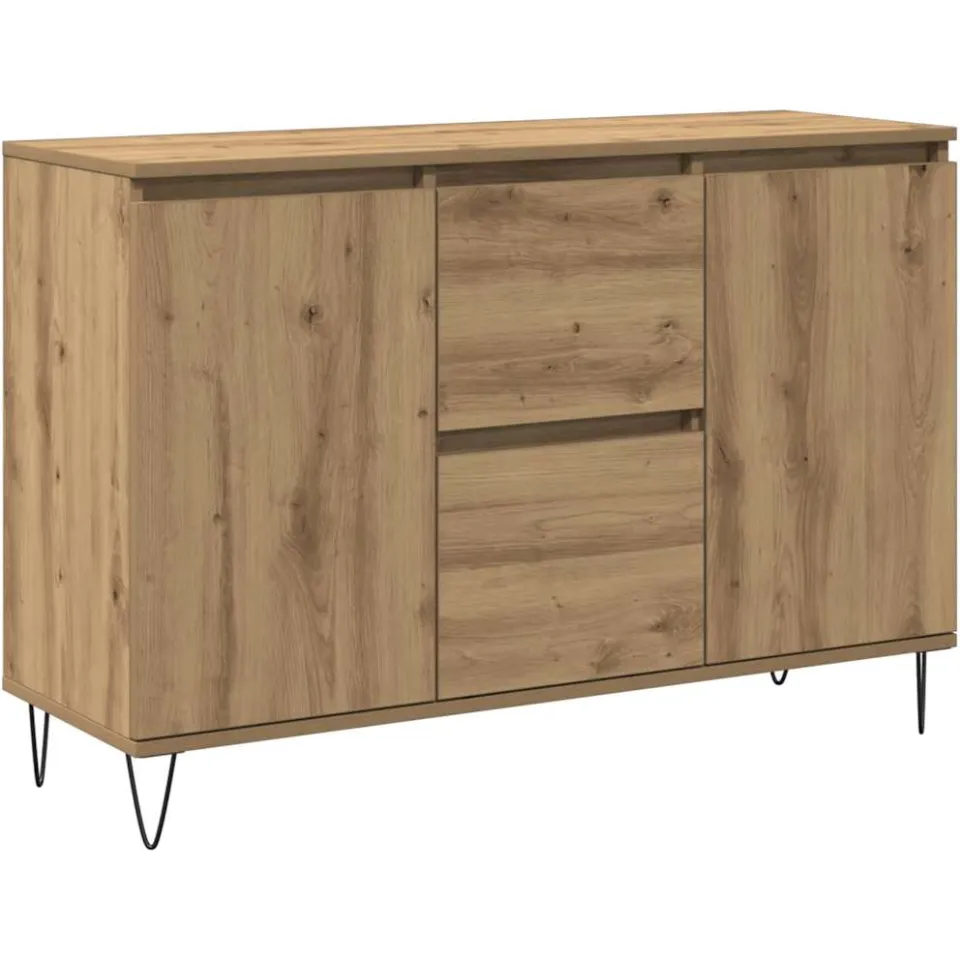 vidaXL Dressoir 101,5x35x70 cm bewerkt hout artisanaal eikenkleurig, foto 3