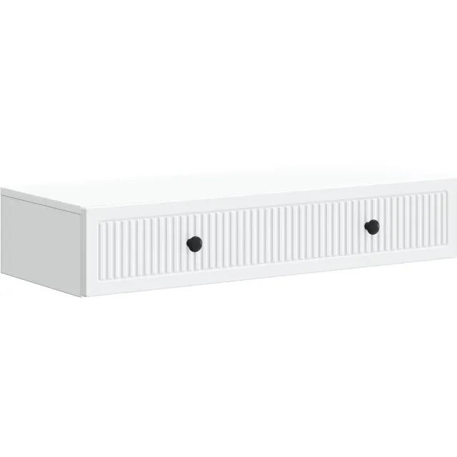 vidaXL Wandgemonteerde - Zijtafel - 87,5 - x - 34,5 - x - 17 - cm - Bewerkt - hout - Wit