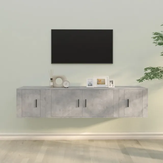 vidaXL 3-delige Tv-meubelset bewerkt hout betongrijs grijs, foto 2