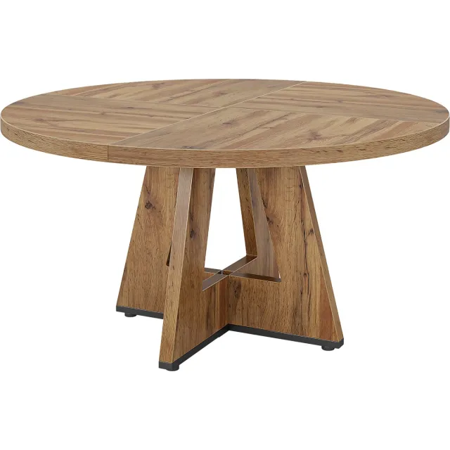 Happiq Ronde Eettafel Zenia - Voor 4 personen - 120cm - Voor Keuken of eetkamer - Bruin