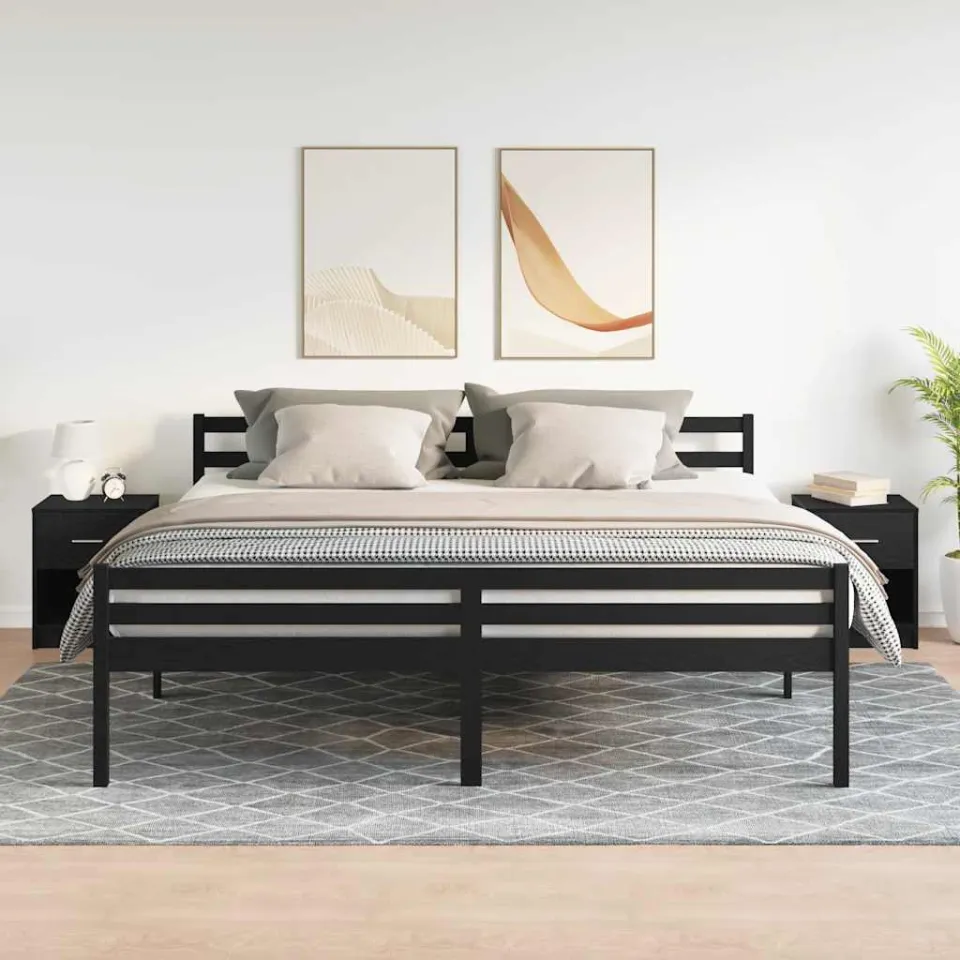 vidaXL Nachtkastjes 2 st met lade 40x34x50 cm zwart, foto 2
