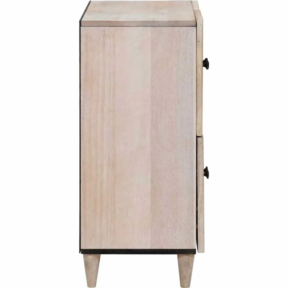 vidaXL Dressoir Bleached Wit 60 x 33 x 75 cm Massief Mango Hout, foto 4