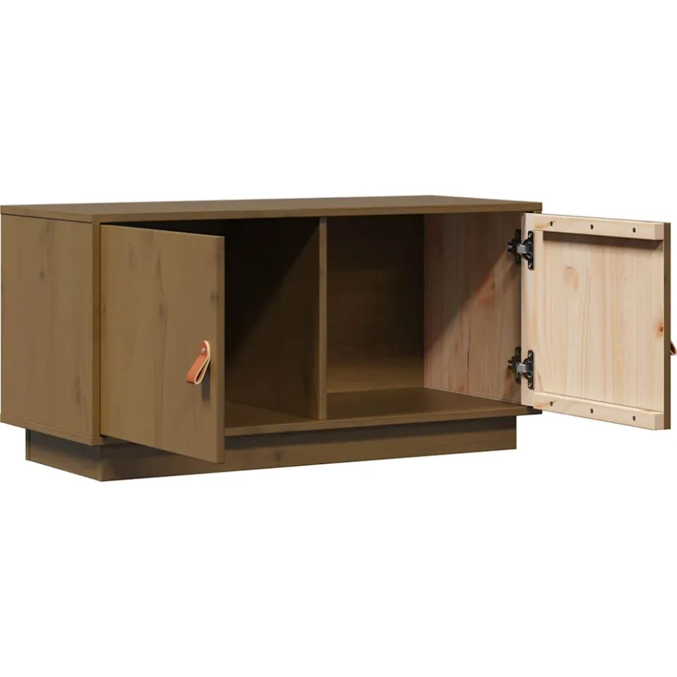 vidaXL Tv-meubel 80x34x40 cm massief grenenhout honingbruin bruin, foto 4