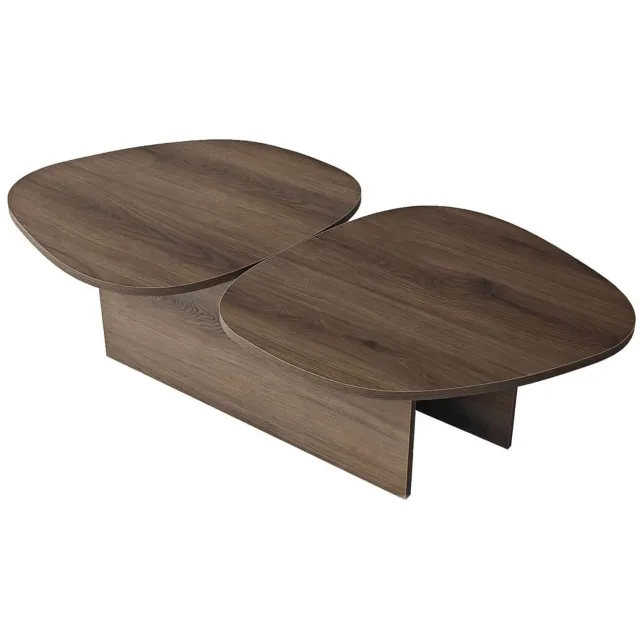 CaliCosy Salontafel met twee bladen in organische vorm L125 cm - CÉLESTE Houtlook