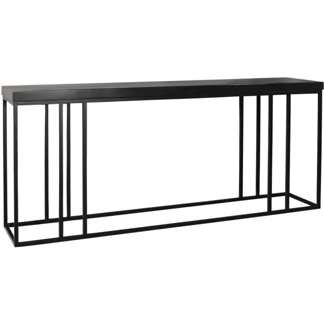 Lizzely Garden & Living Bijzettafel 150cm duurzaam mangohout Don zwart industrieel side table