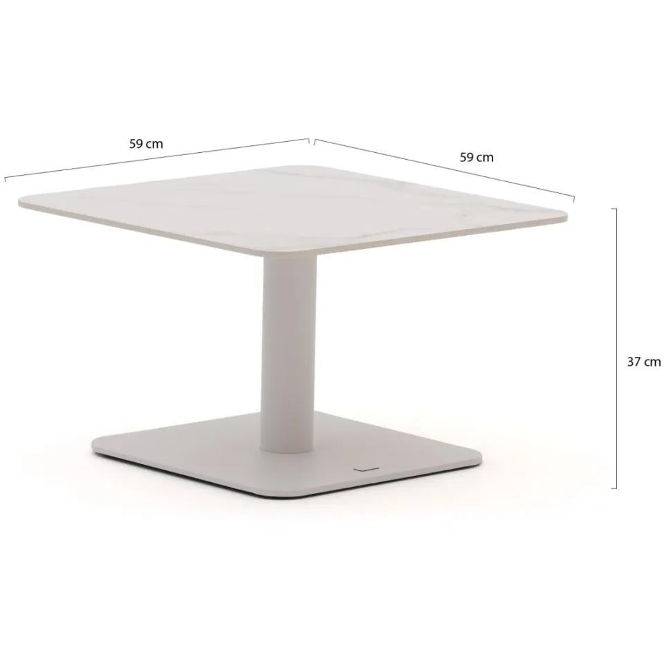 Bellagio tuinmeubelen Bellagio San Lupo lounge tuintafel 59x59x37cm wit, foto 2