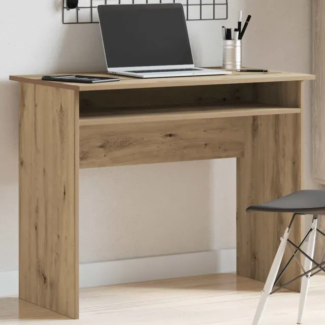 vidaXL Bureau 90x50x74 cm bewerkt hout artisanaal eikenkleur Bruin