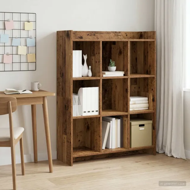 vidaXL Boekenkast Oud hout 87,5 x 30 x 111 cm Bewerkt hout Bruin