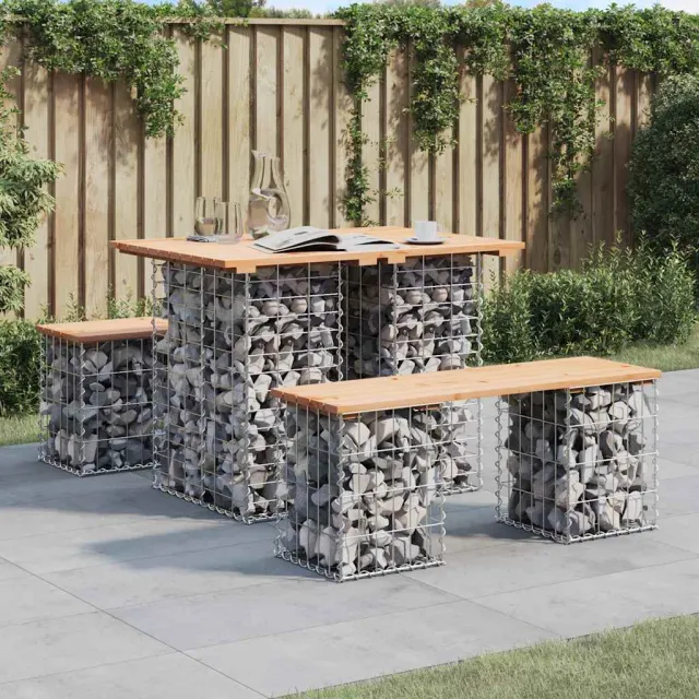 vidaXL Tuintafel schanskorfontwerp 100x70x72 cm massief grenenhout Bruin