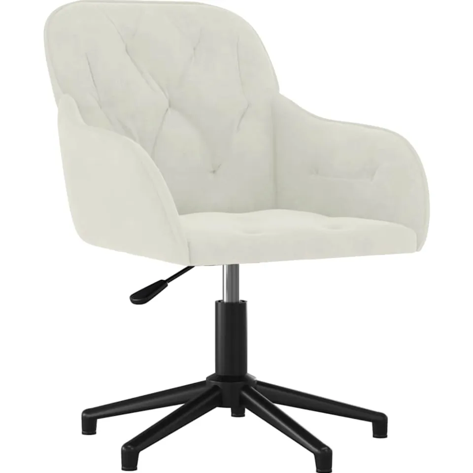 vidaXL Eetkamerstoelen draaibaar 2 st fluweel crèmekleurig