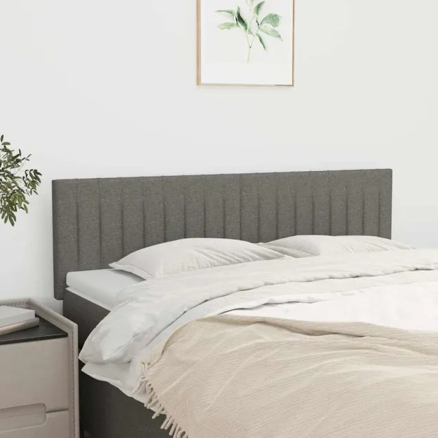 vidaXL Hoofdborden 144x5x78/88 cm stof donkergrijs grijs