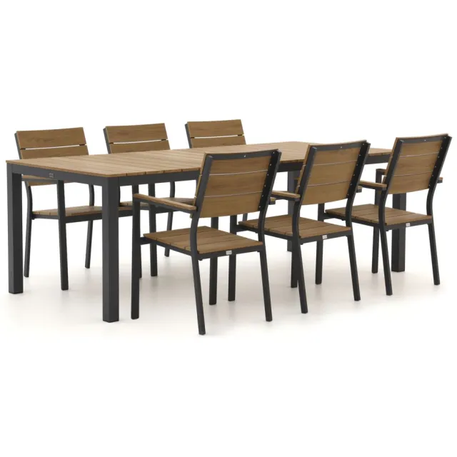Bellagio tuinmeubelen Bellagio Fidenza 220cm dining tuinset 7-delig stapelbaar Grijs