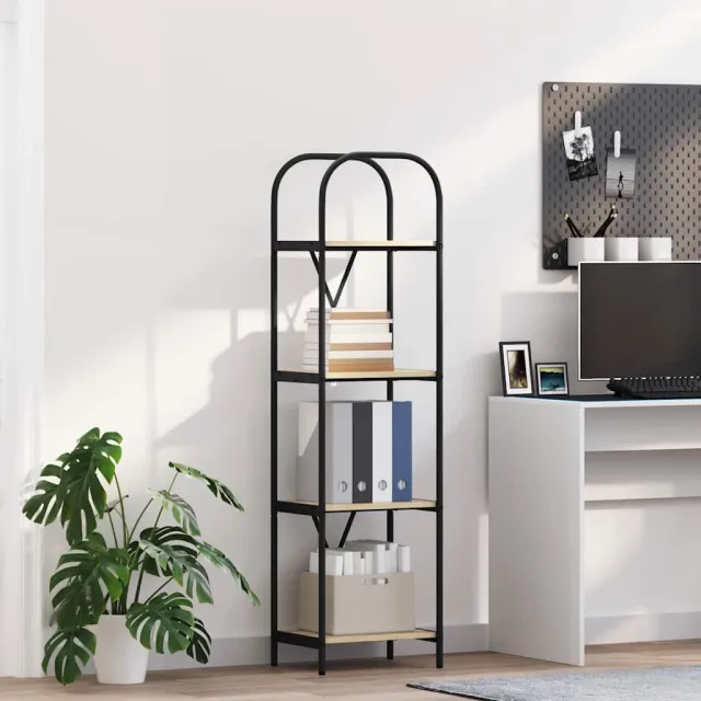 vidaXL Boekenkast 4-laags 40 x 30 x 146 cm Bewerkt hout Sonoma Eiken, foto 2