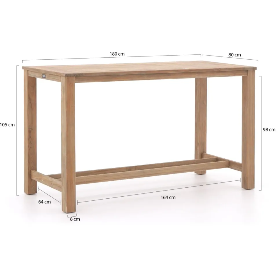 ROUGH Furniture ROUGH-X bartafel 180x80x105cm bruin, foto 2