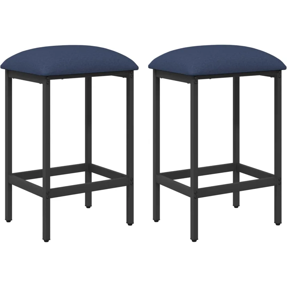 vidaXL Barkruk 2 st Blauw 40 x 32 x 74 cm Bewerkt hout, foto 3